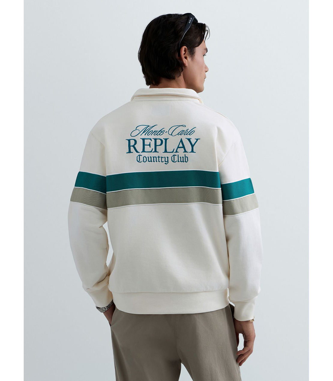 REPLAY &times; Monte Carlo Country Club ハーフジップ スウェットシャツ 詳細画像 ホワイト 3